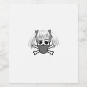 Étiquette Pour Bouteilles De Vin Crâne et Os de Fille (Étiquettes simples)