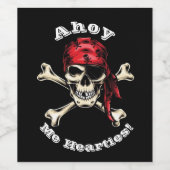 Étiquette Pour Bouteilles De Vin crâne pirate (Étiquettes simples)