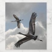 ÉTIQUETTE POUR BOUTEILLES DE VIN CRANES DE SANDHILL (Étiquettes simples)