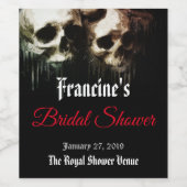 Étiquette Pour Bouteilles De Vin Crânes Sombres Artistiques Mariage Gothique (Étiquettes simples)