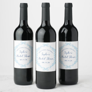 Étiquette Pour Bouteilles De Vin "Cravate du noeud" quelque chose de bleu Bow Fête