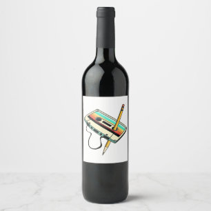 Étiquette Pour Bouteilles De Vin Crayon de ruban de cassette des années 80 Lancer r