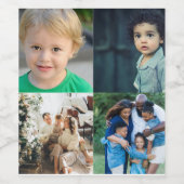 Étiquette Pour Bouteilles De Vin Create Your Own 4 Photo Collage (Étiquettes simples)