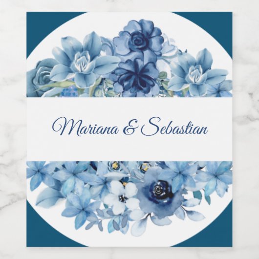 Étiquette Pour Bouteilles De Vin Création Bleue Rustique Simple Élégante (Étiquettes simples)