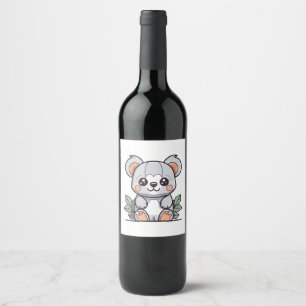 Étiquette Pour Bouteilles De Vin Création de Koala Vector Magique Kawaii