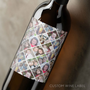 Étiquette Pour Bouteilles De Vin Créer un collage de photos personnalisé avec 12 ph
