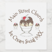 Étiquette Pour Bouteilles De Vin Crème glacée annuelle Social Favoriser Hot Fudge S (Étiquettes simples)