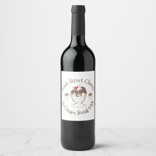 Étiquette Pour Bouteilles De Vin Crème glacée annuelle Social Favoriser Hot Fudge S (Devant)