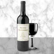 Creme moderne Entreprise Joyeux Noël Vin Étiquette