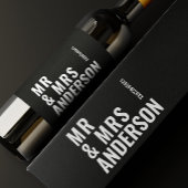 Étiquette Pour Bouteilles De Vin crème moderne noir minimum gras simple mariage