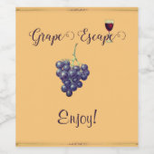 Étiquette Pour Bouteilles De Vin Crème profonde des raisins (Étiquettes simples)