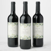 Étiquette Pour Bouteilles De Vin Crème Snowberry+Eucalyptus Mariage d'hiver (Bouteilles)