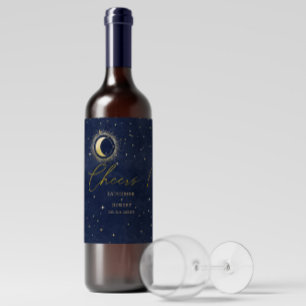 Étiquette Pour Bouteilles De Vin Crescent Céleste Lune Mariage Ensemble de Étiquett