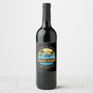 Étiquette Pour Bouteilles De Vin Croisière Équipe Rétro Croisière