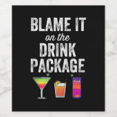 Étiquette Pour Bouteilles De Vin Croisières | Blame It On Drink Package Funny Cruis (Étiquettes simples)