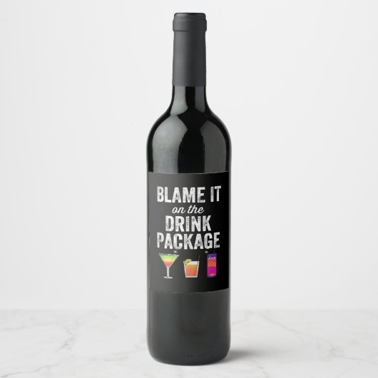 Étiquette Pour Bouteilles De Vin Croisières | Blame It On Drink Package Funny Cruis (Devant)