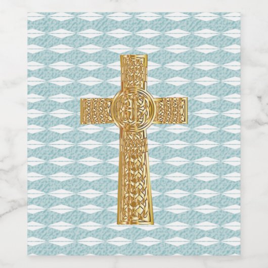 Étiquette Pour Bouteilles De Vin Croix de Lumière Jésus Christ (Étiquettes simples)