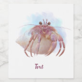 Étiquette Pour Bouteilles De Vin Croquis de crabe aux hermites (Étiquettes simples)
