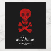 Étiquette Pour Bouteilles De Vin Cross bones (Étiquettes simples)