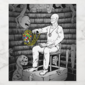 Étiquette Pour Bouteilles De Vin Cube magique avec monstres (Étiquettes simples)