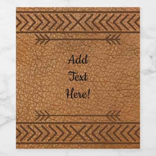 Étiquette Pour Bouteilles De Vin Cuir Brown Faux (Étiquettes simples)