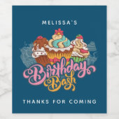 Étiquette Pour Bouteilles De Vin Cupcakes Style Rétro Sweet Dessert (Étiquettes simples)