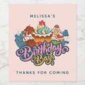 Étiquette Pour Bouteilles De Vin Cupcakes Style Rétro Sweet Dessert (Étiquettes simples)