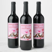 Étiquette Pour Bouteilles De Vin Cupide Basset Hound (Bouteilles)