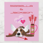 Étiquette Pour Bouteilles De Vin Cupide Basset Hound (Étiquettes simples)