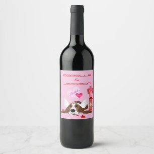 Étiquette Pour Bouteilles De Vin Cupide Basset Hound
