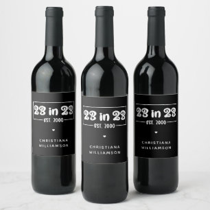 Étiquette Pour Bouteilles De Vin Custom 23rd Birthday Gift 23 en 23 Est 2000