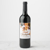 Étiquette Pour Bouteilles De Vin Custom Business Thanksgiving Beau Citrouille (Devant)