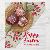 Étiquette Pour Bouteilles De Vin Custom Easter Egg Wine Label with Family Name (Étiquettes simples)