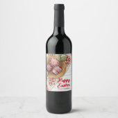 Étiquette Pour Bouteilles De Vin Custom Easter Egg Wine Label with Family Name (Devant)