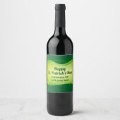 Étiquette Pour Bouteilles De Vin Custom Happy St. Patrick's Day Green Sparkle Party (Devant)