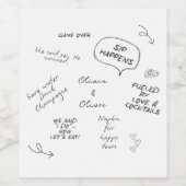 Étiquette Pour Bouteilles De Vin Custom name, funny love note handwriting wedding (Étiquettes simples)