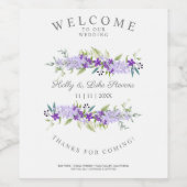 Étiquette Pour Bouteilles De Vin Custom Purple Flower Wedding Garland (Étiquettes simples)