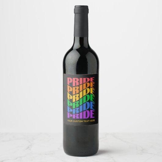 Étiquette Pour Bouteilles De Vin Custom Text Pride (Devant)