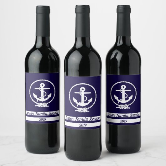 Étiquette Pour Bouteilles De Vin Customisez votre propre thème nautique élégant (Bouteilles)