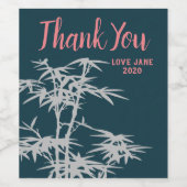 Étiquette Pour Bouteilles De Vin Cute bambou moderne merci cadeau (Étiquettes simples)