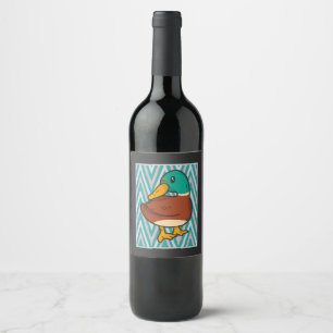 Étiquette Pour Bouteilles De Vin Cute Canard