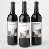 Étiquette Pour Bouteilles De Vin Cute chat (Bouteilles)