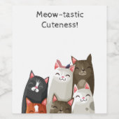 Étiquette Pour Bouteilles De Vin Cute chat (Étiquettes simples)