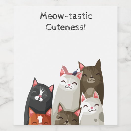 Étiquette Pour Bouteilles De Vin Cute chat (Étiquettes simples)