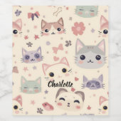Étiquette Pour Bouteilles De Vin Cute Chat simple chaton Motif (Étiquettes simples)