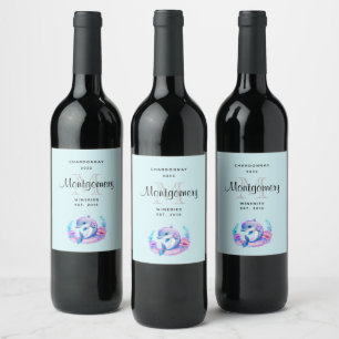 Étiquette Pour Bouteilles De Vin Cute Dauphin Mer Créature Vin Fabrication