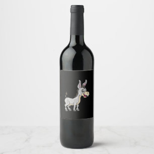 Étiquette Pour Bouteilles De Vin Cute Donkey Illustration Lover Venin Farmer Funny