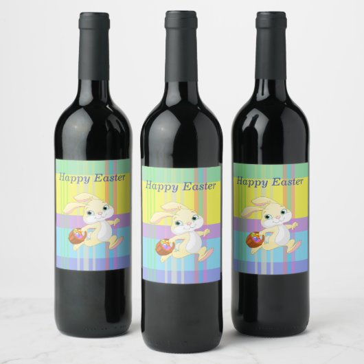 Étiquette Pour Bouteilles De Vin Cute Easter Bunny (Bouteilles)