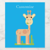 Étiquette Pour Bouteilles De Vin Cute Giraffe Munching Thunder_Cove (Étiquettes simples)