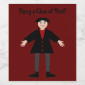 Étiquette Pour Bouteilles De Vin Cute Halloween Vampire Custom (Étiquettes simples)